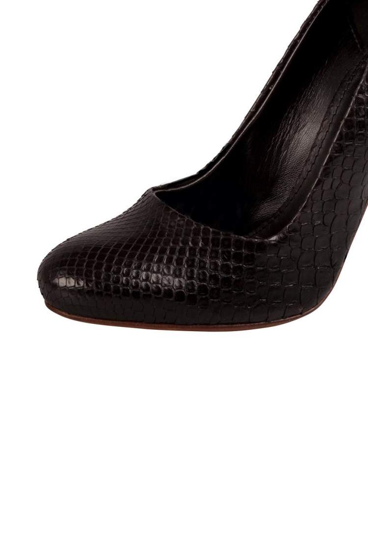Pre Owned Celine Black Python Leather Ankle Cuff Pumps Size 36.5