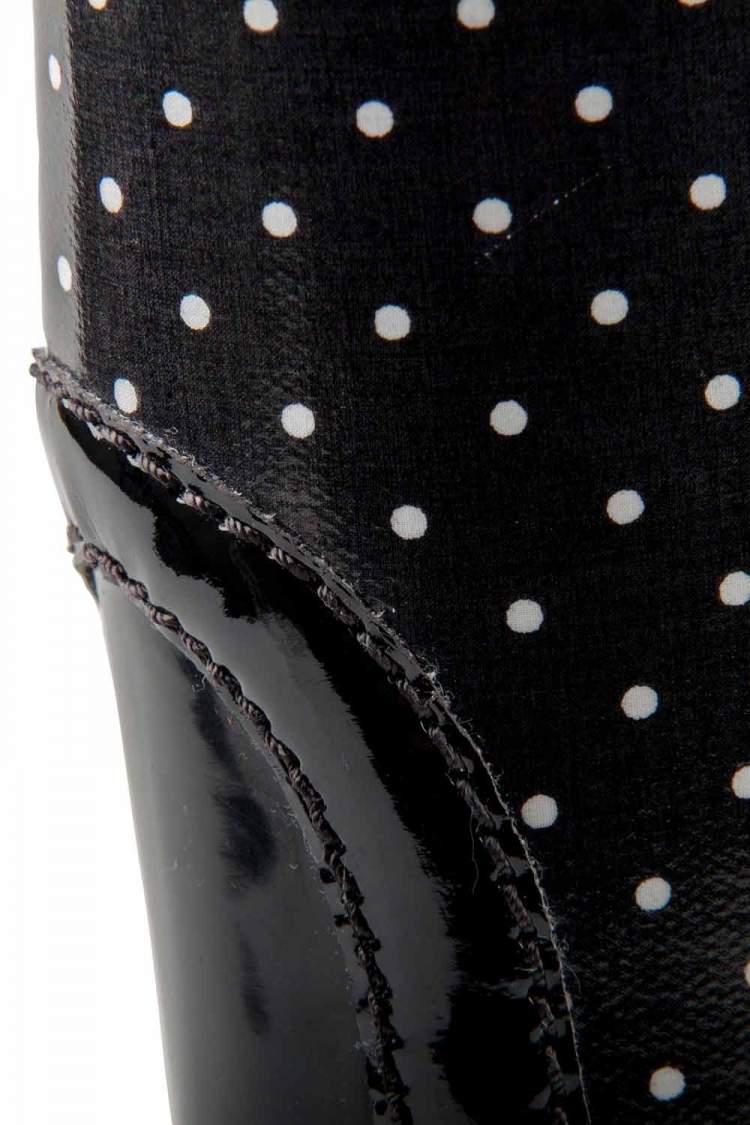 Pre Owned Dolce & Gabbana Black PVC Polka Dot Long Rain Boots Size 38