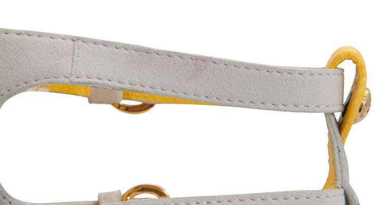 Pre Owned  Giuseppe Zanotti White And Yellow Suede Strappy Platform Sandals Size 36