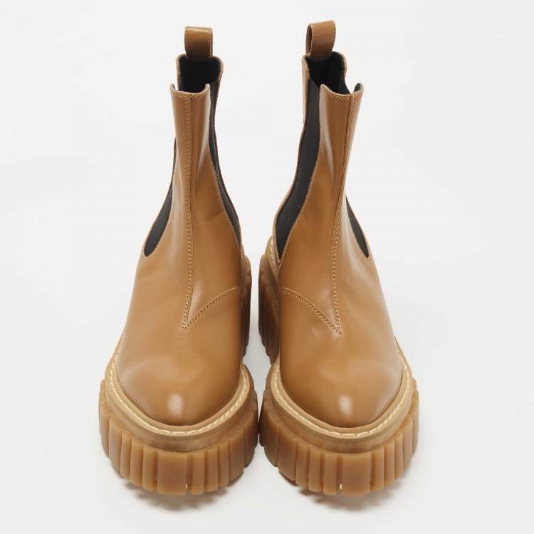 مملوكة مسبقًا  Stella McCartney Brown Leather Ankle Boots Size 40 