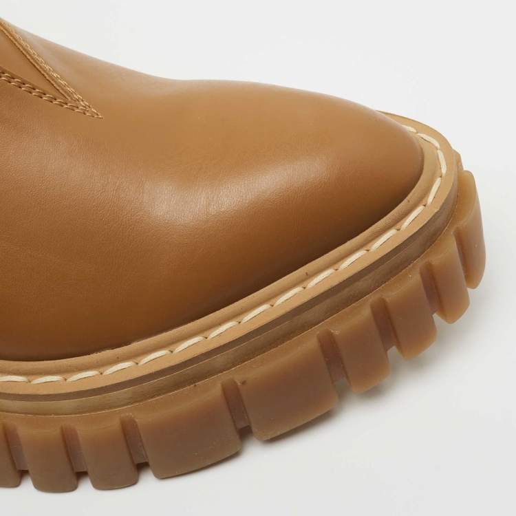 مملوكة مسبقًا  Stella McCartney Brown Leather Ankle Boots Size 40 