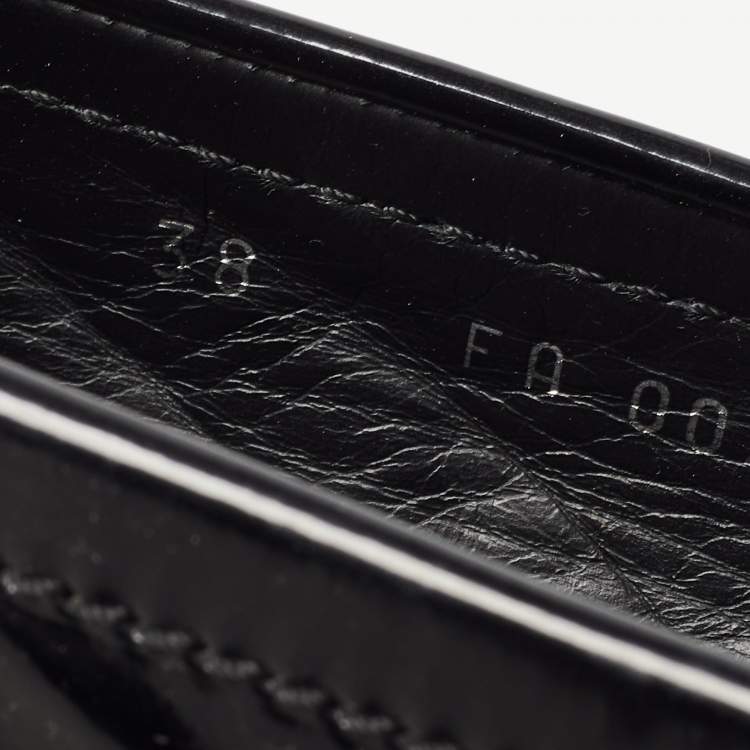 Pre Owned Louis Vuitton Black Patent Leather Oxford Loafers Size 38