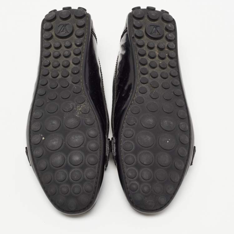 Pre Owned Louis Vuitton Black Patent Leather Oxford Loafers Size 38
