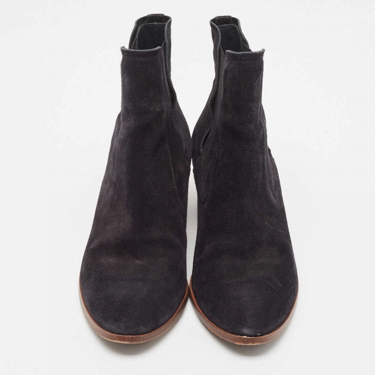 Pre Owned Tod's Black Suede Ankle Boots Size 39.5 