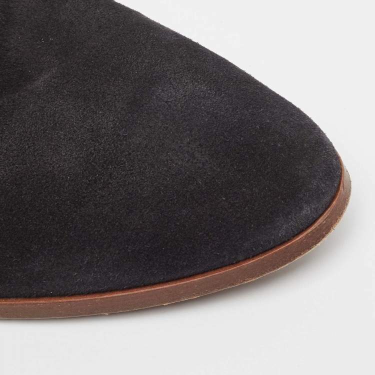 Pre Owned Tod's Black Suede Ankle Boots Size 39.5 
