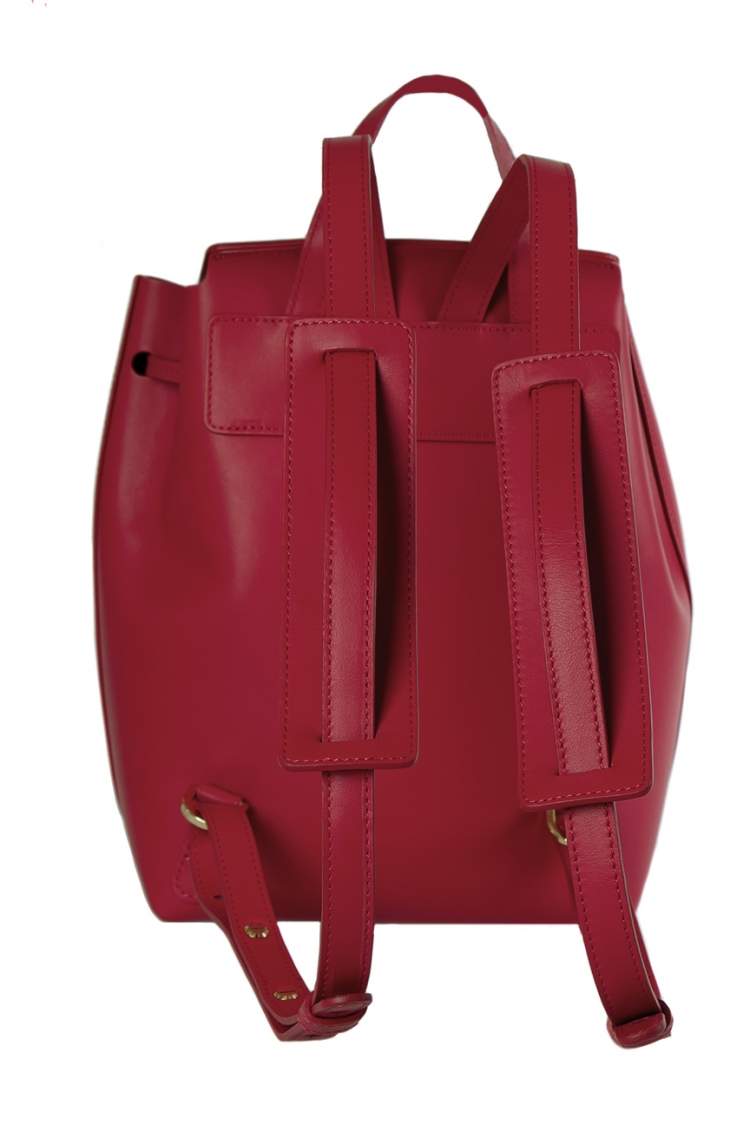 red leather mini backpack