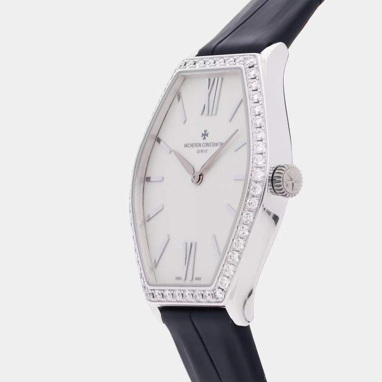 Pre Owned Vacheron Constantin Malte 25530/000G-9741 Quartz White 18k White Gold Women's Wristwatch 34mm