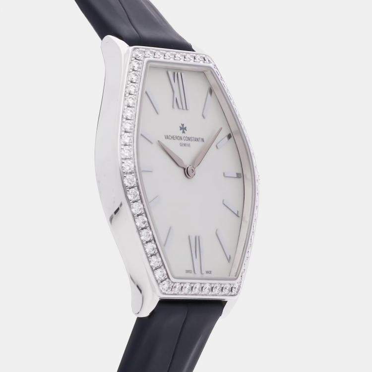 Pre Owned Vacheron Constantin Malte 25530/000G-9741 Quartz White 18k White Gold Women's Wristwatch 34mm