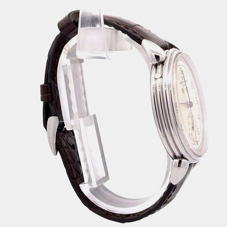 Pre Owned Vacheron Constantin Historiques Triple Calendrier 1942 3110V/000A-B425 Manual Winding Champagne Dial Stainless Steel Women's Wristwatch 40 mm