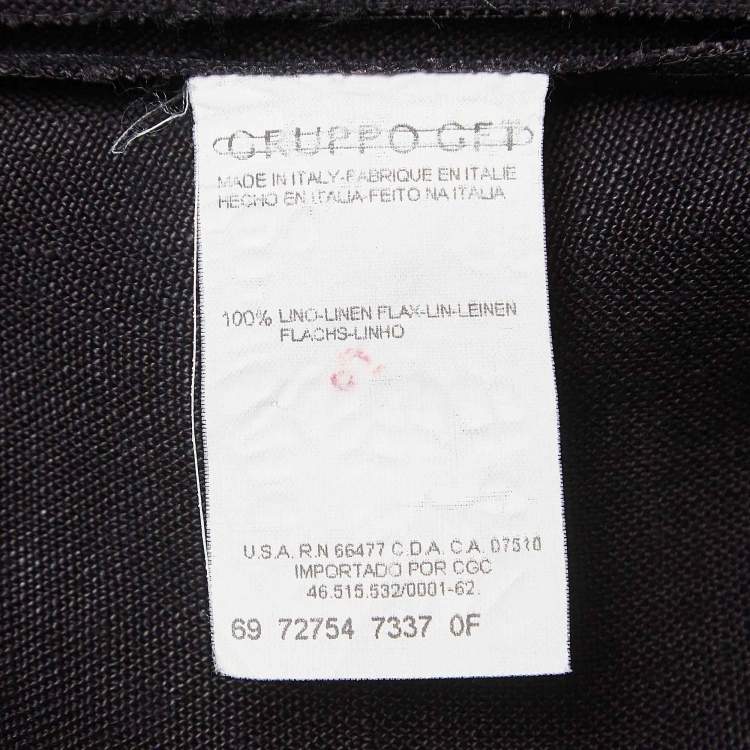Pre Owned Valentino Miss V Black Linen V-Neck Sleeveless Sheath Dress M