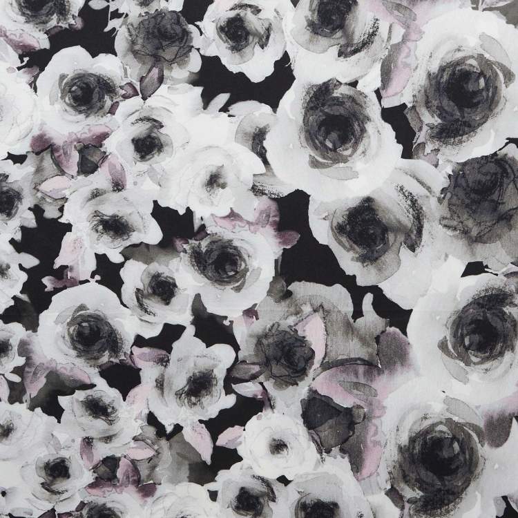 Pre Owned Valentino Black Floral Print Silk Square Scarf