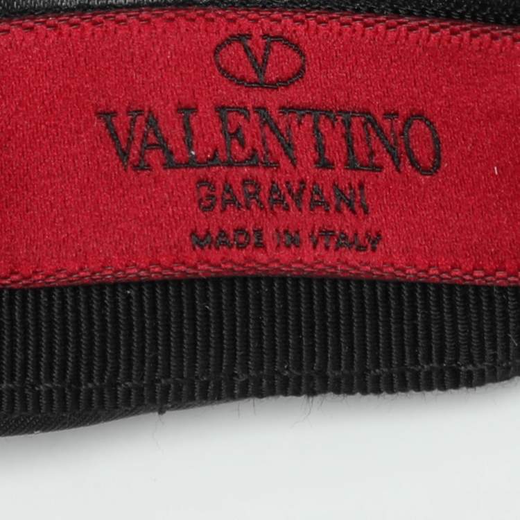 Pre Owned Valentino Black Nylon Logo Baseball Cap 