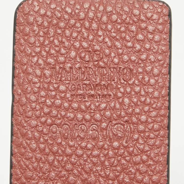مملوكة مسبقًا Valentino Clay Red/Purple Leather VLogo Reversible Waist Belt 90CM