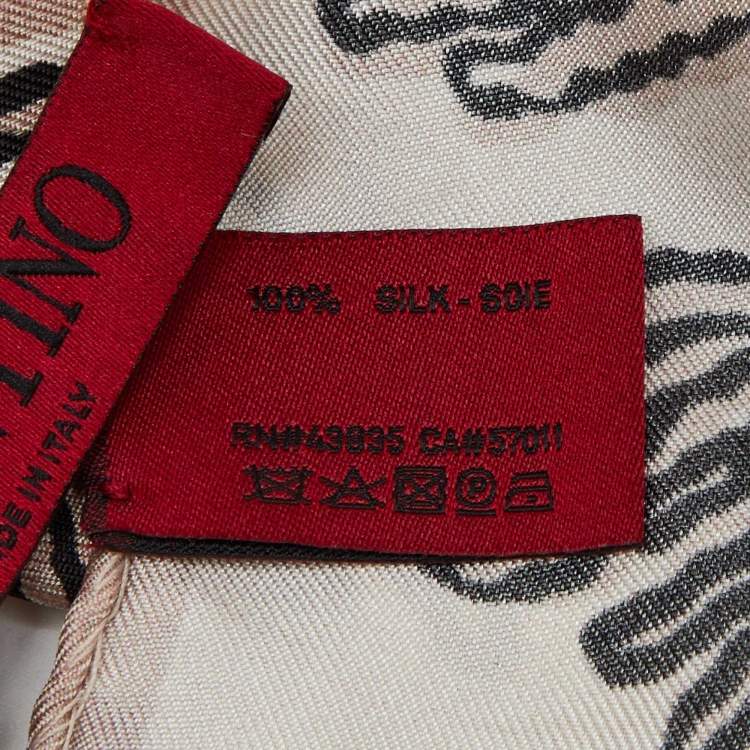 Pre Owned Valentino Beige Shell Print Silk Stole