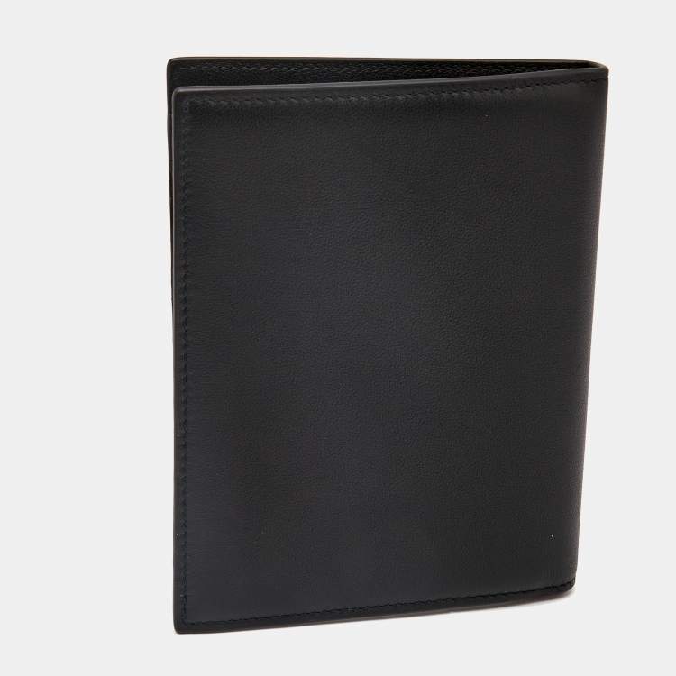 Pre Owned Valentino Black Leather VLogo Passport Holder