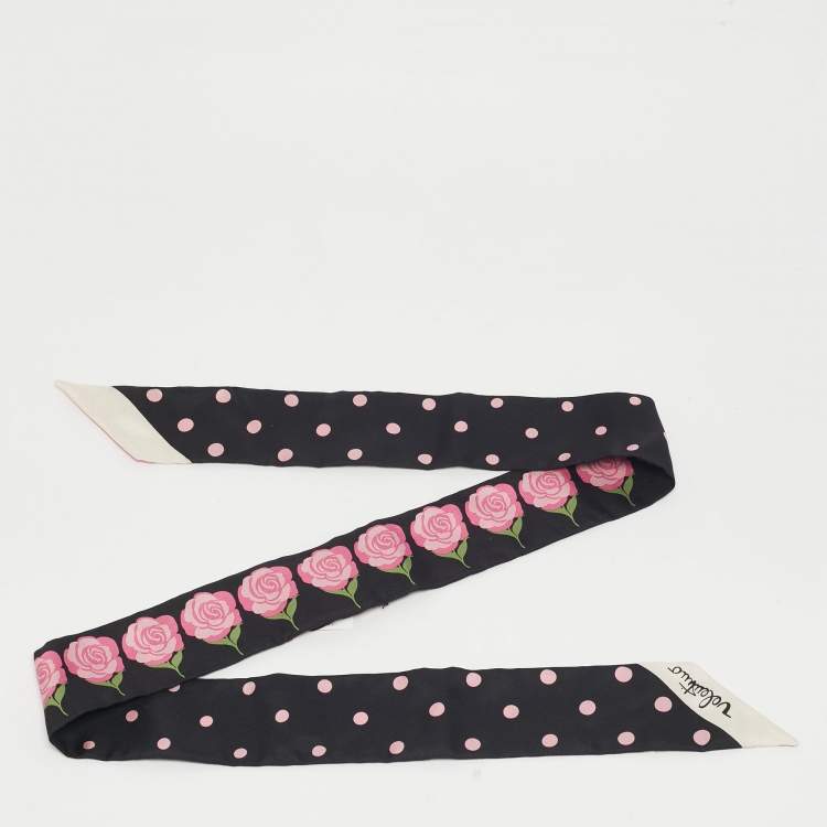 Pre Owned Valentino Multicolor Rose Printed Silk Bandeau