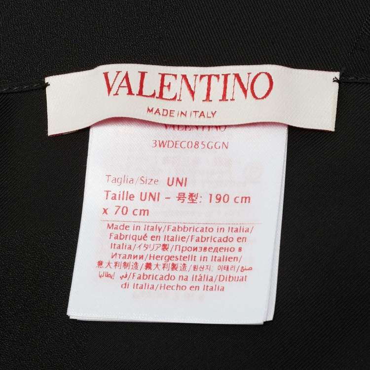 مملوكة مسبقًا Valentino Black Silk Crepe Stole  