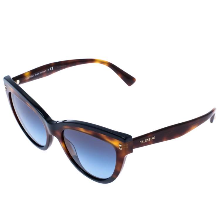 Pre Owned Valentino Brown/Blue Gradient VA4034 Cat Eye Sunglasses