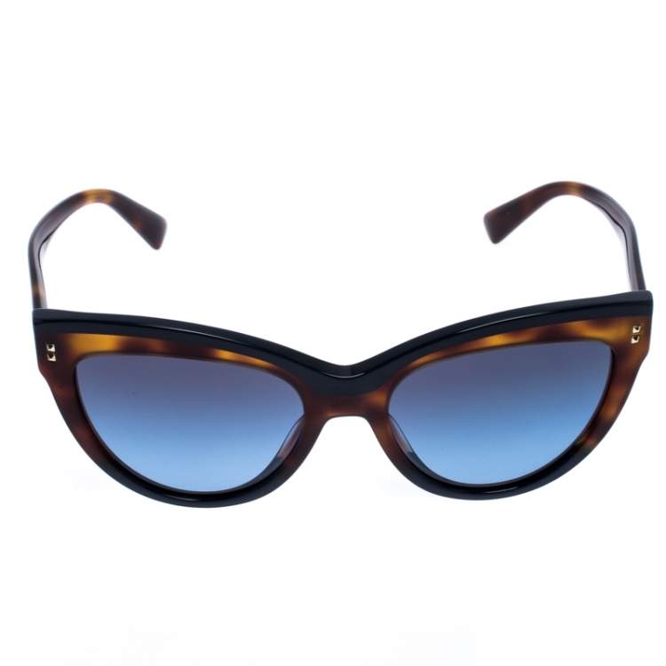 Pre Owned Valentino Brown/Blue Gradient VA4034 Cat Eye Sunglasses