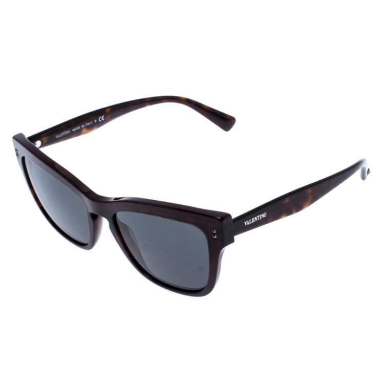 Pre Owned Valentino Havana/Black VA4036 Wayfarer Sunglasses