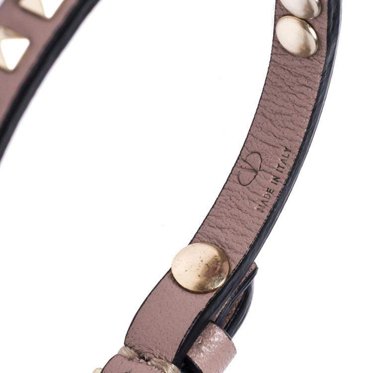 Pre Owned Valentino Poudre Leather Rockstud No Limit Bracelet