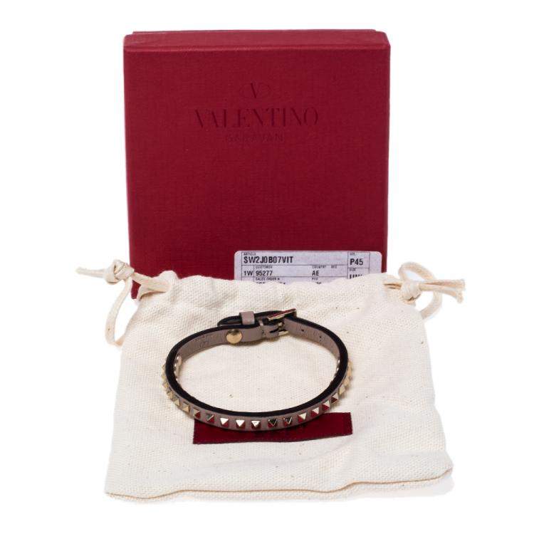 Pre Owned Valentino Poudre Leather Rockstud No Limit Bracelet