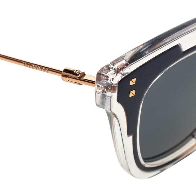 Pre Owned Valentino Blue/Transparent VA4030 Cat Eye Sunglasses