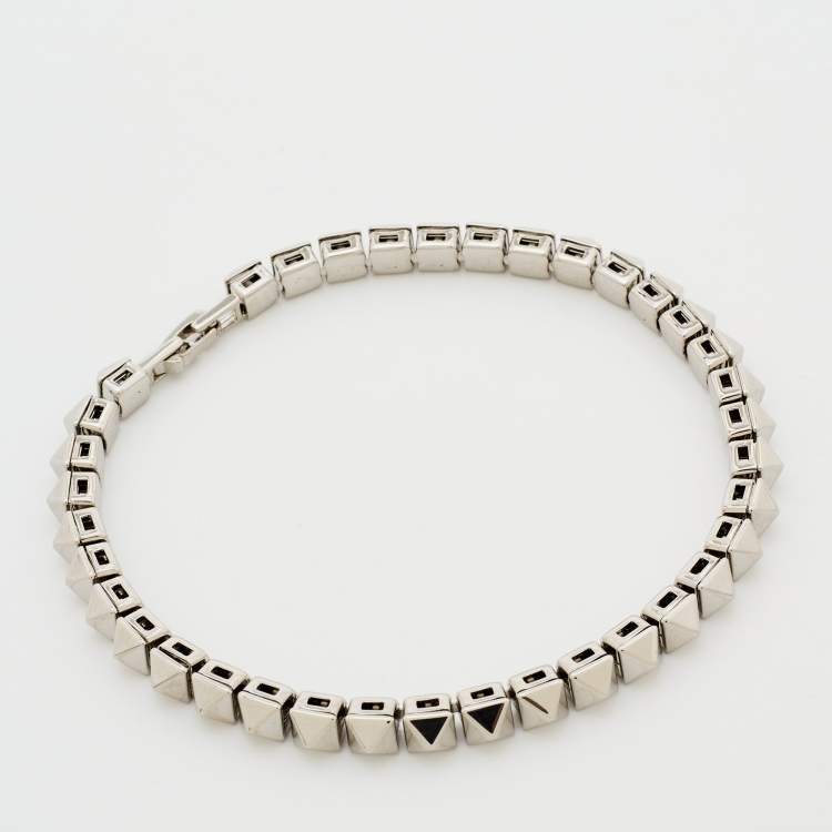 Pre Owned Valentino Rockstud Silver Tone Bracelet