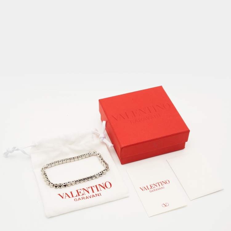 Pre Owned Valentino Rockstud Silver Tone Bracelet