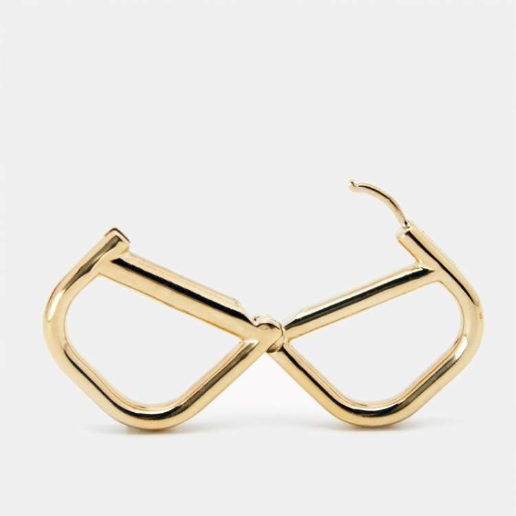 Pre Owned Valentino VLogo Gold Tone Earrings