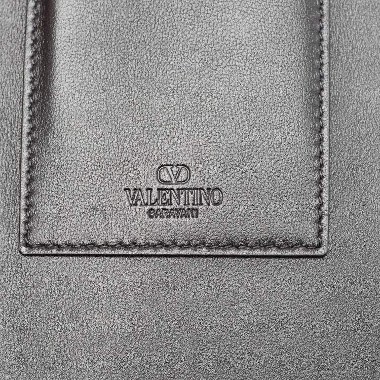 Pre Owned Valentino Black Leather Rockstud Phone Crossbody Bag