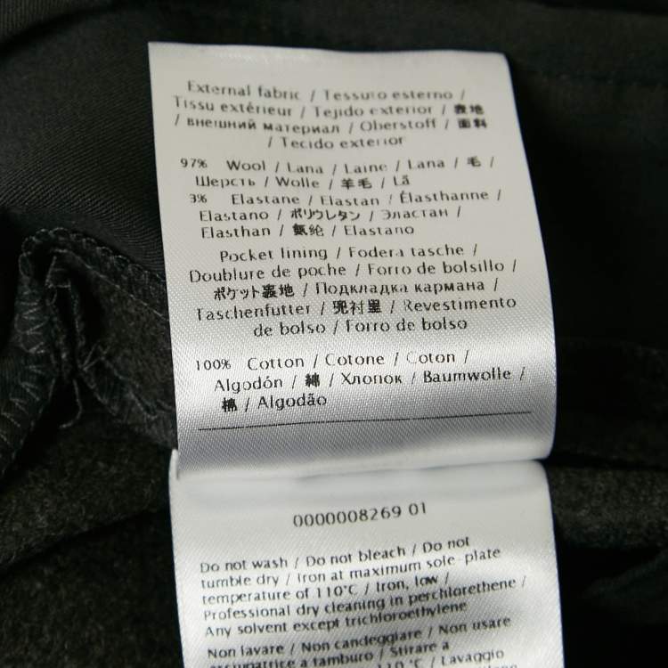 Pre Owned Valentino Charcoal Grey Felt Wool Tapered Trousers S