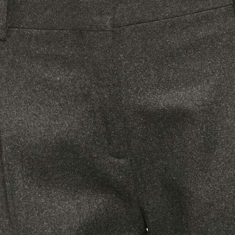 Pre Owned Valentino Charcoal Grey Felt Wool Tapered Trousers S