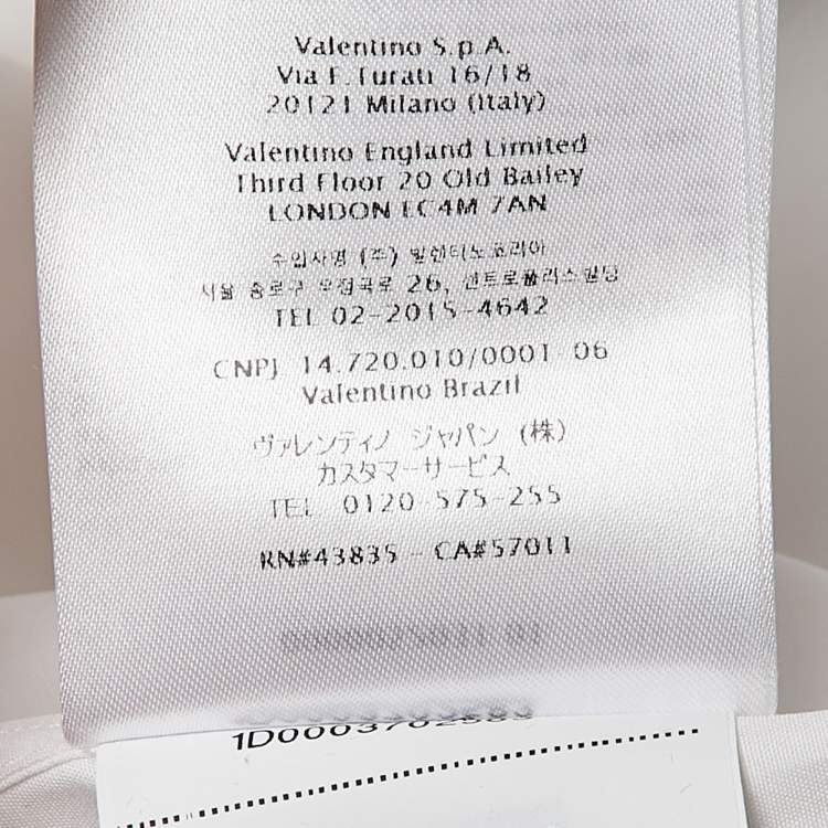 Pre Owned Valentino White Cotton Tie-Up Neck Oversized Shirt XS