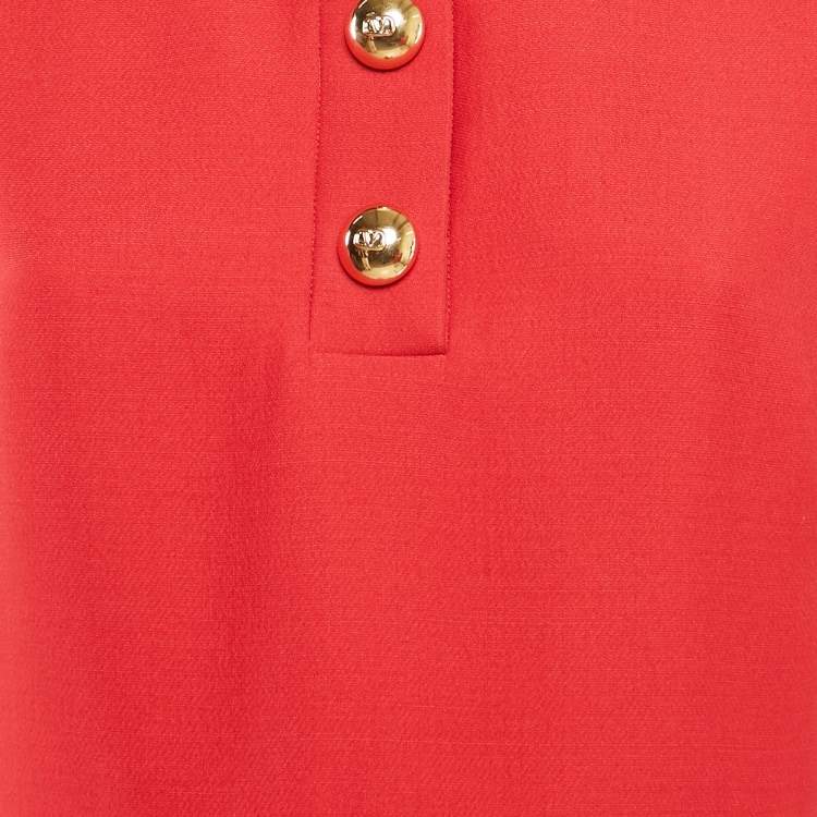 Pre Owned Valentino Red  Wool Crepe Couture Midi Dress M