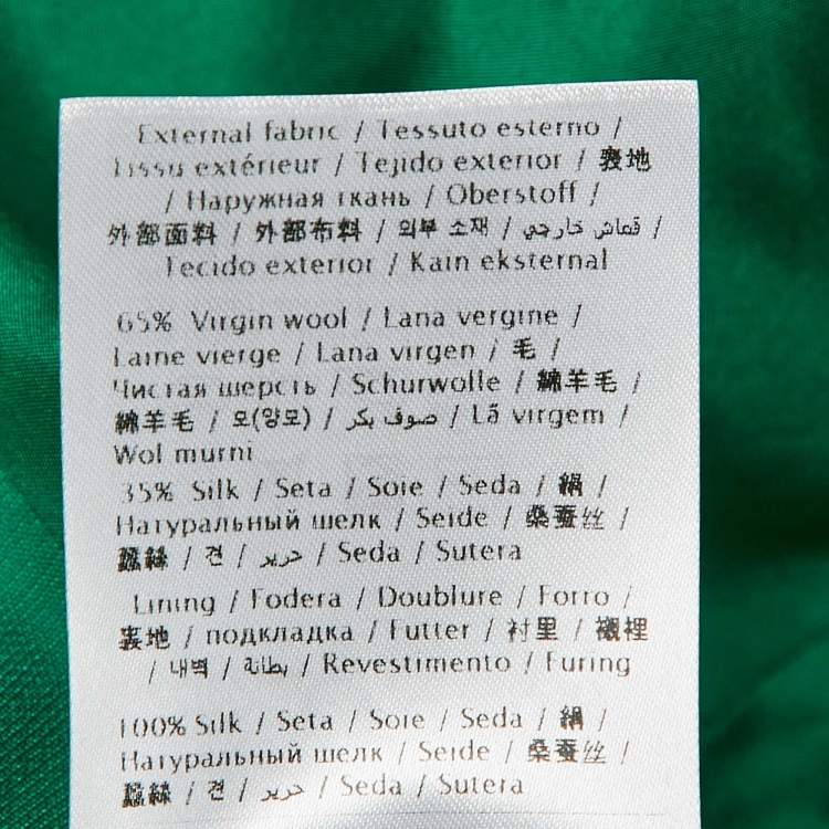 Pre Owned Valentino Green Wool Blend Double Breasted Blazer S