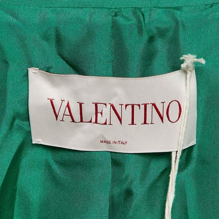 Pre Owned Valentino Green Wool Blend Double Breasted Blazer S