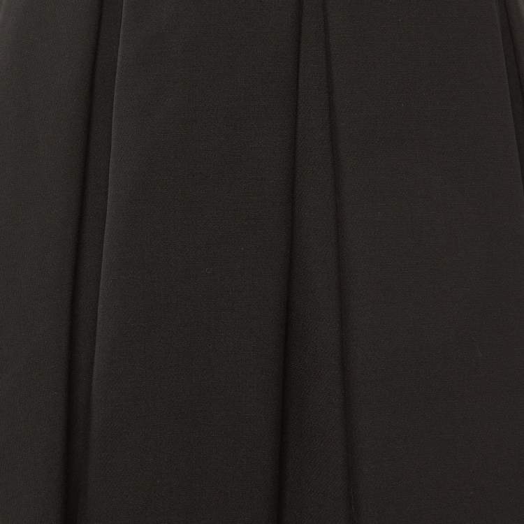 Pre Owned Valentino Black Wool Pleated Mini Skirt M
