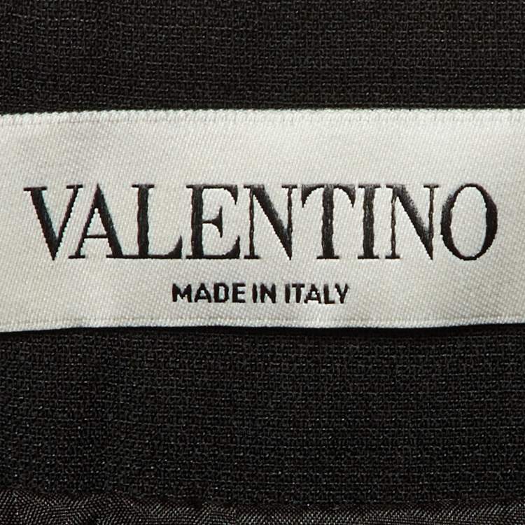 Pre Owned Valentino Black Wool Pleated Mini Skirt M