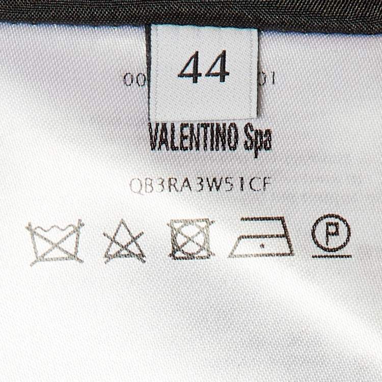 Pre Owned Valentino Black Wool Pleated Mini Skirt M