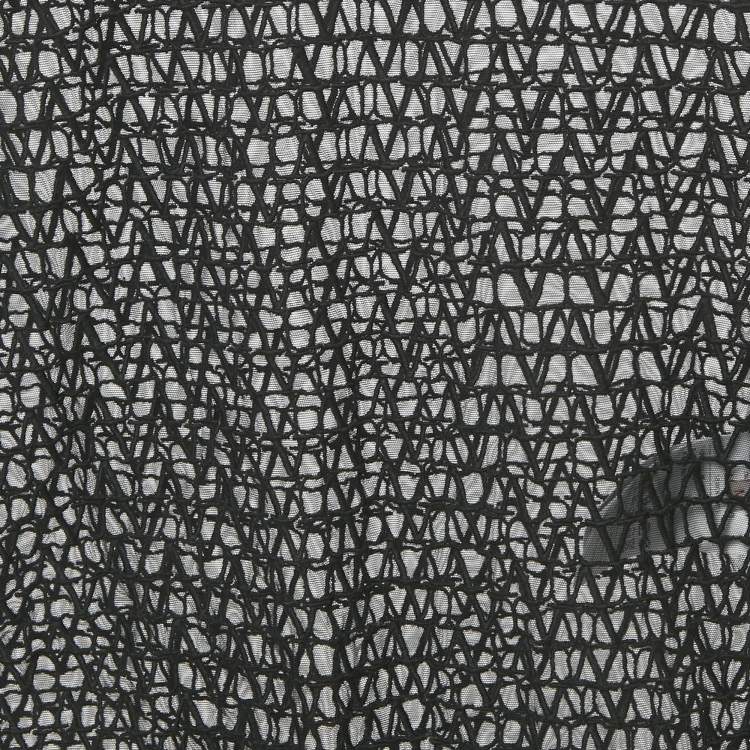 Pre Owned Valentino Black Mesh Toile Iconographe Bodysuit M