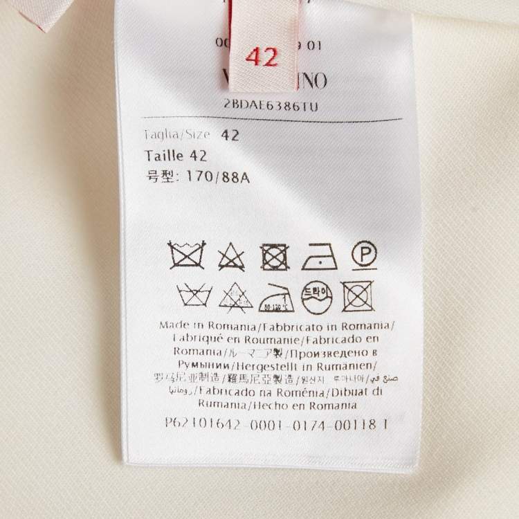 Pre Owned Valentino Ivory Silk Sleeveless Top M