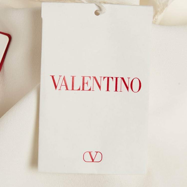 Pre Owned Valentino Ivory Silk Sleeveless Top M