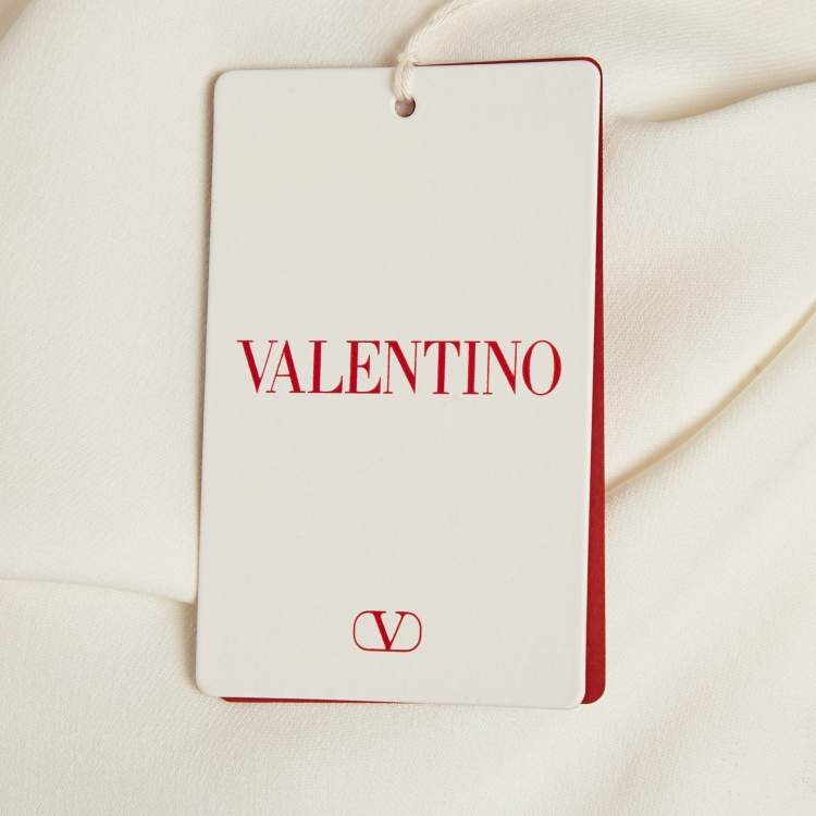 Pre Owned Valentino Ivory Silk Sleeveless Top M