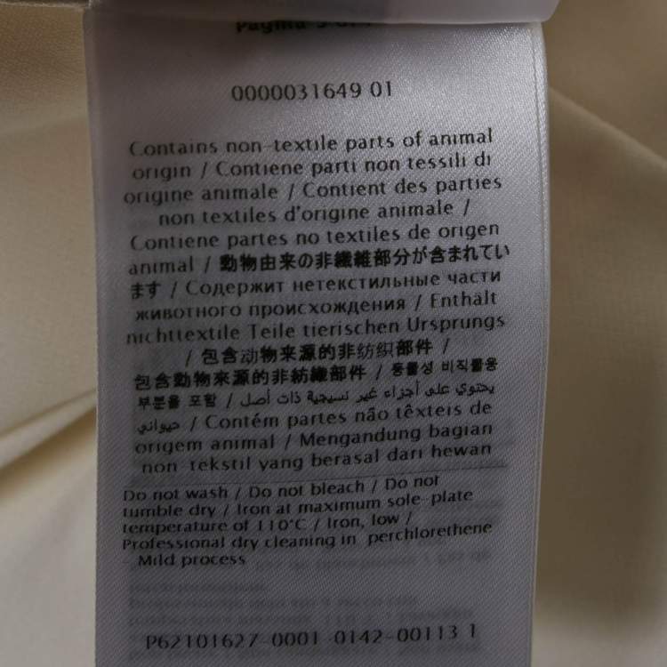 Pre Owned Valentino White Silk Blend Tie-Up Neck Detail Blouse M