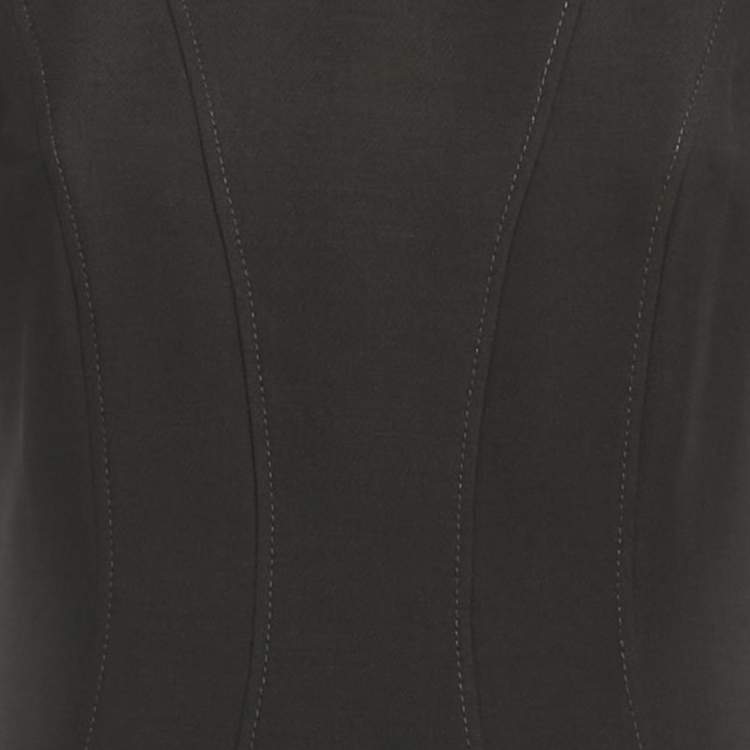 Pre Owned Valentino Black Wool Blend Paneled Midi Dress M