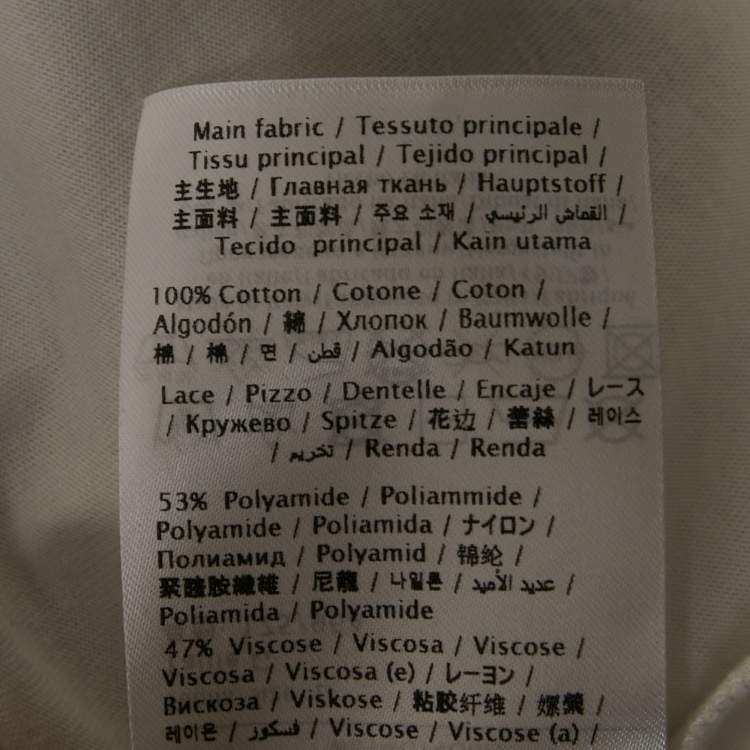 Pre Owned Valentino White Lace Detail Cotton Knit Oversized T-Shirt L