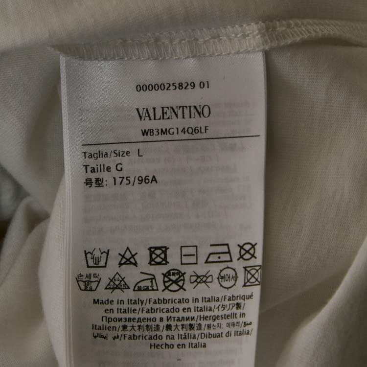 Pre Owned Valentino White Lace Detail Cotton Knit Oversized T-Shirt L