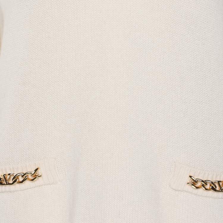 Pre Owned Valentino Cream Cashmere Knit Sweater XS