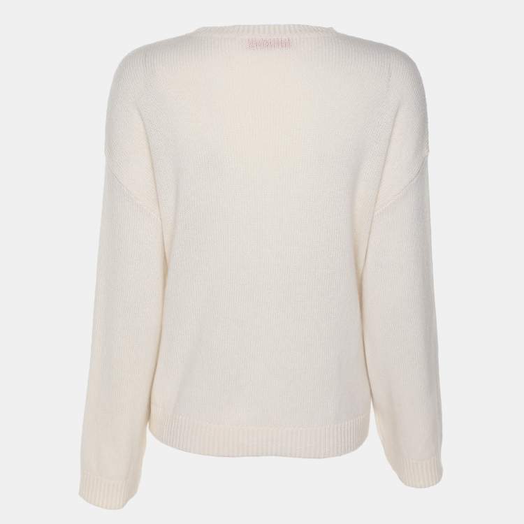 Pre Owned Valentino Cream Cashmere Knit Sweater XS